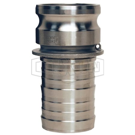 Dixon Boss-Lock Type E Cam and Groove Adapter, 1/2 in, Male Adapter x Hose Shank, 316 SS, Domestic 50-E-SS